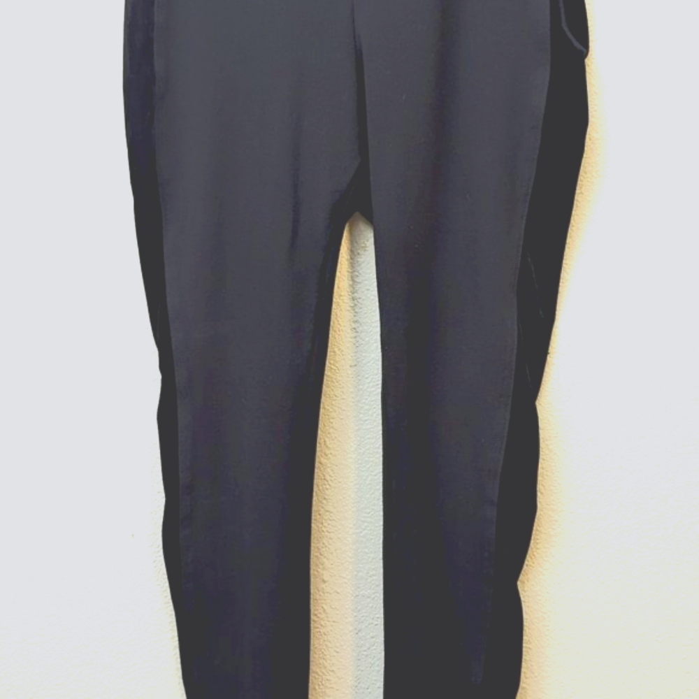 Time & Tru Velvet Striped leggings Black Sz 8-10